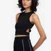 ZALORA BASICS Cut Out Ribbed Sleeveless Top