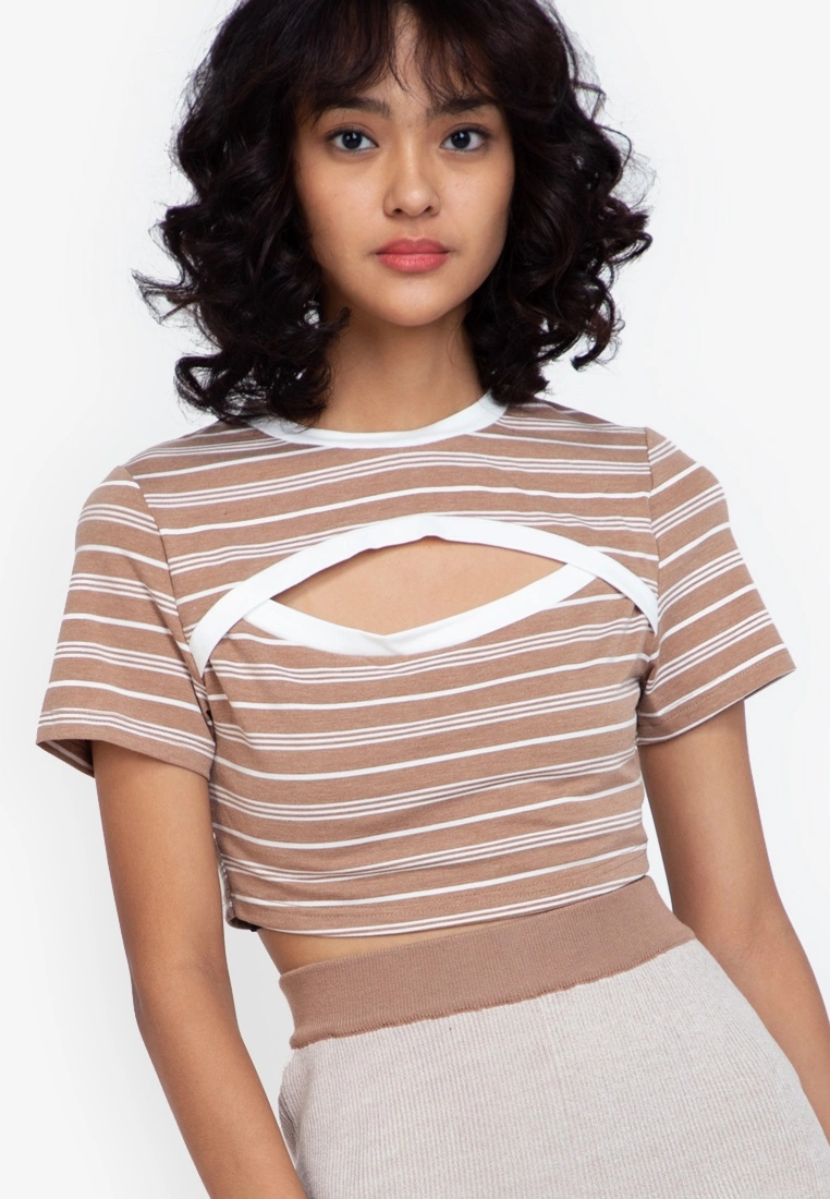 ZALORA BASICS Cut Out Colour Block Top - Billede 3