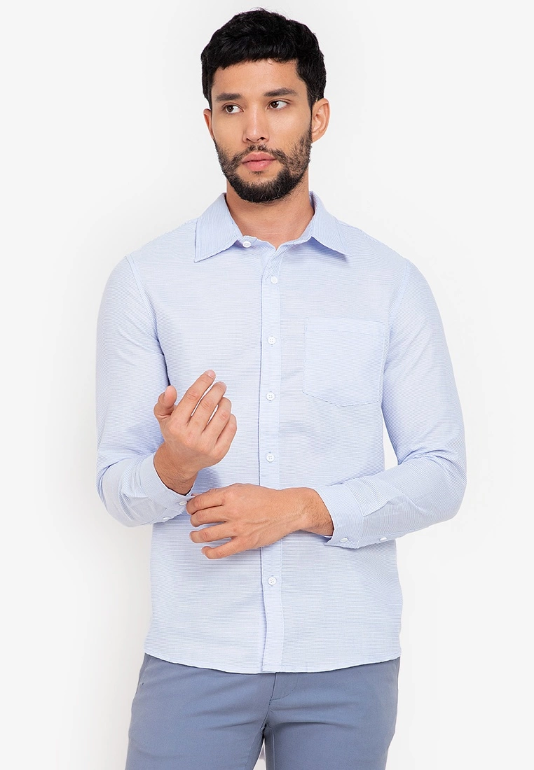 ZALORA BASICS Horizontal Stripe Shirt