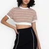 ZALORA BASICS Contrast Trim Cropped Top