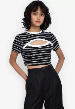 ZALORA BASICS Cut Out Colour Block Top
