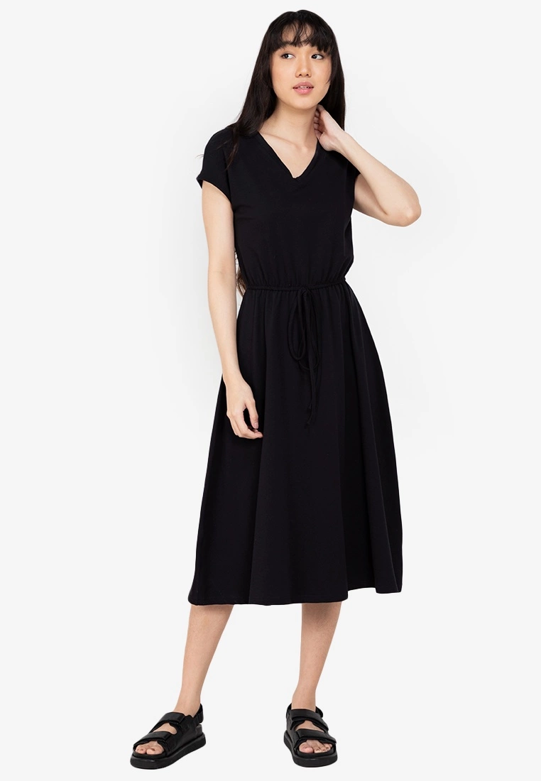ZALORA BASICS Basic Drawstring Waist Midi Dress - Billede 4