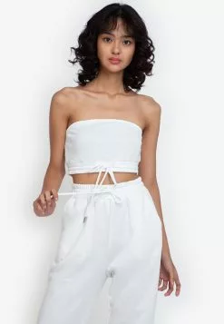 ZALORA BASICS Tie Front Bandeau Top