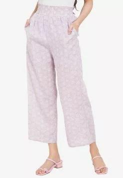 ZALORA BASICS Smocked Waist Palazzo Pants