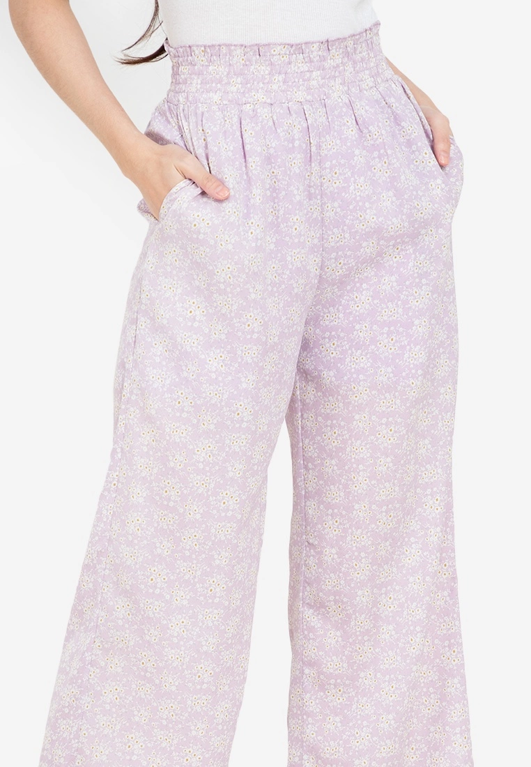 ZALORA BASICS Smocked Waist Palazzo Pants - Billede 3