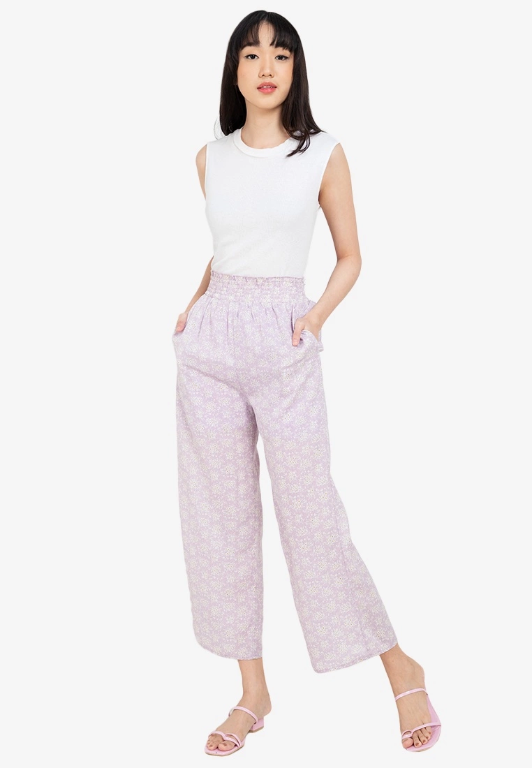 ZALORA BASICS Smocked Waist Palazzo Pants - Billede 4