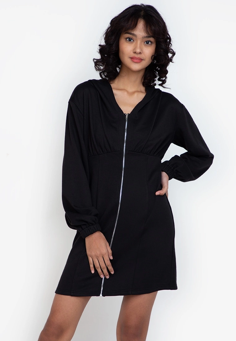 ZALORA BASICS Hooded Bodycon Dress