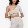 ZALORA BASICS Knitted Cropped Toga Top