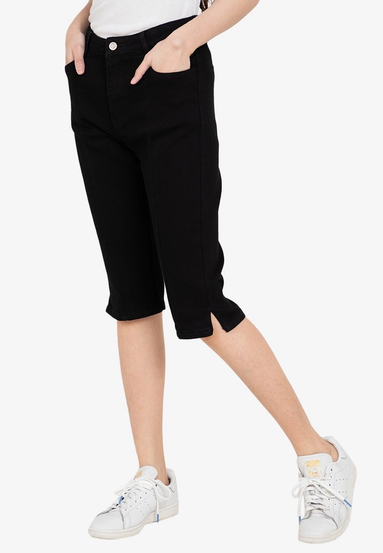 ZALORA BASICS Side Hem Slit Capri Jeans
