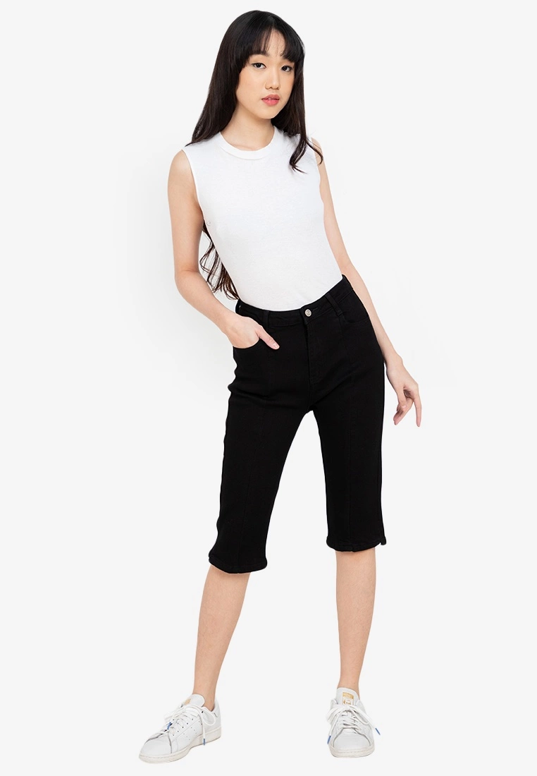 ZALORA BASICS Side Hem Slit Capri Jeans - Billede 4