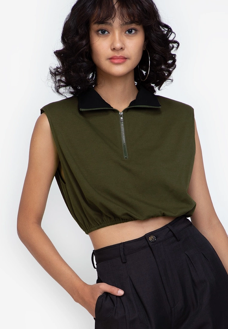 ZALORA BASICS Sleeveless Zip Up Top - Billede 3