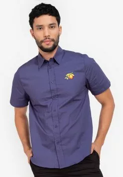 ZALORA BASICS Embroidered Short Sleeve Shirt