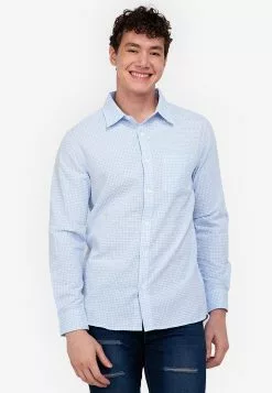 ZALORA BASICS Checkered Long Sleeve Shirt