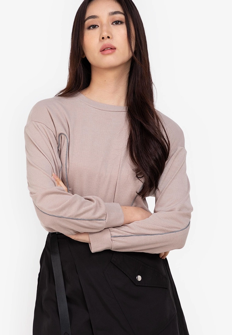 ZALORA BASICS Reflective Piping Boxy Sweatshirt Top - Billede 3