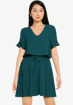 ZALORA BASICS V Neck Layered Dress