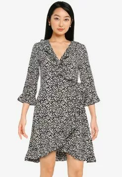 ZALORA BASICS Frill Detail Wrap Dress