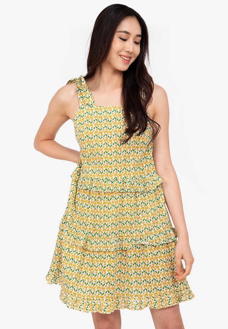 ZALORA BASICS Frill Detail Cami Dress