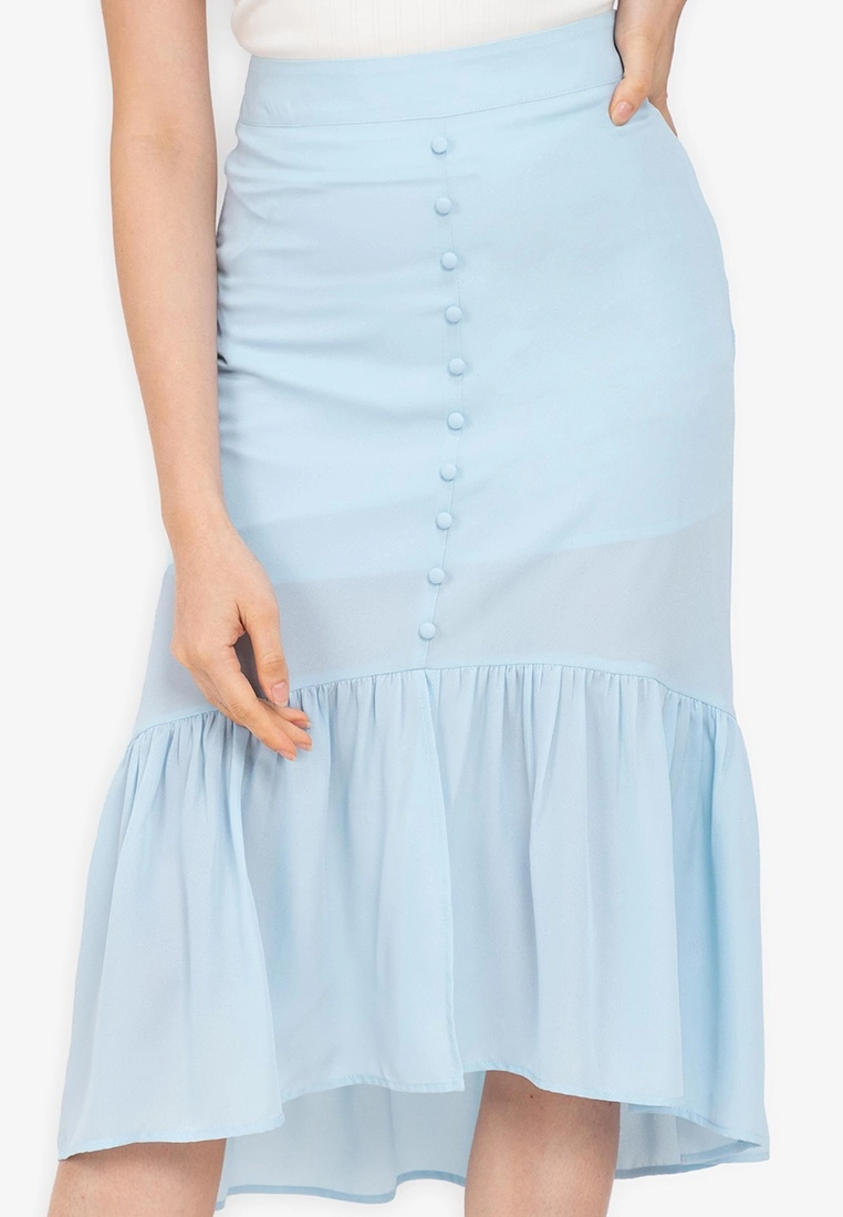 ZALORA BASICS Flutter Hem Hi Low Skirt - Billede 3