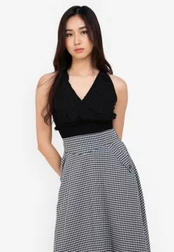 ZALORA BASICS Halter Smocked Waist Top