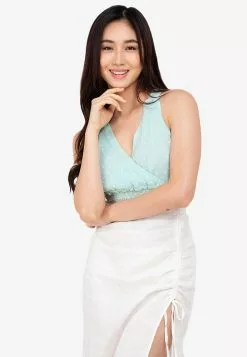 ZALORA BASICS Halter Smocked Waist Top