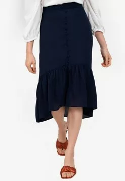ZALORA BASICS Flutter Hem Hi Low Skirt