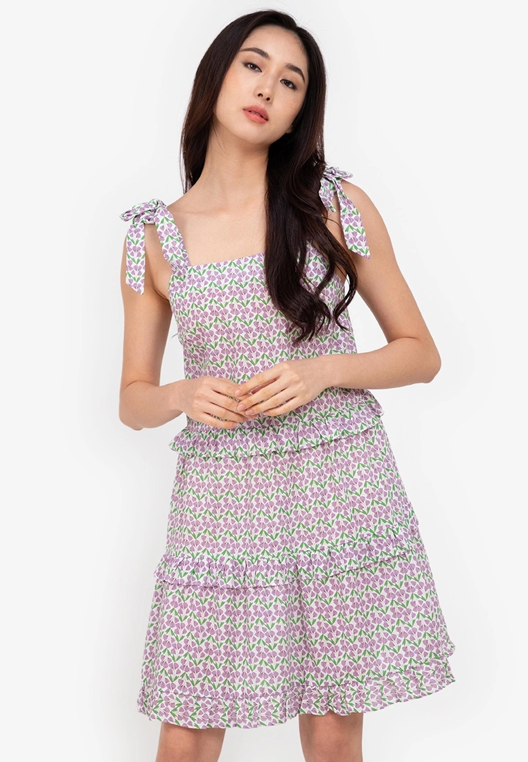 ZALORA BASICS Frill Detail Cami Dress