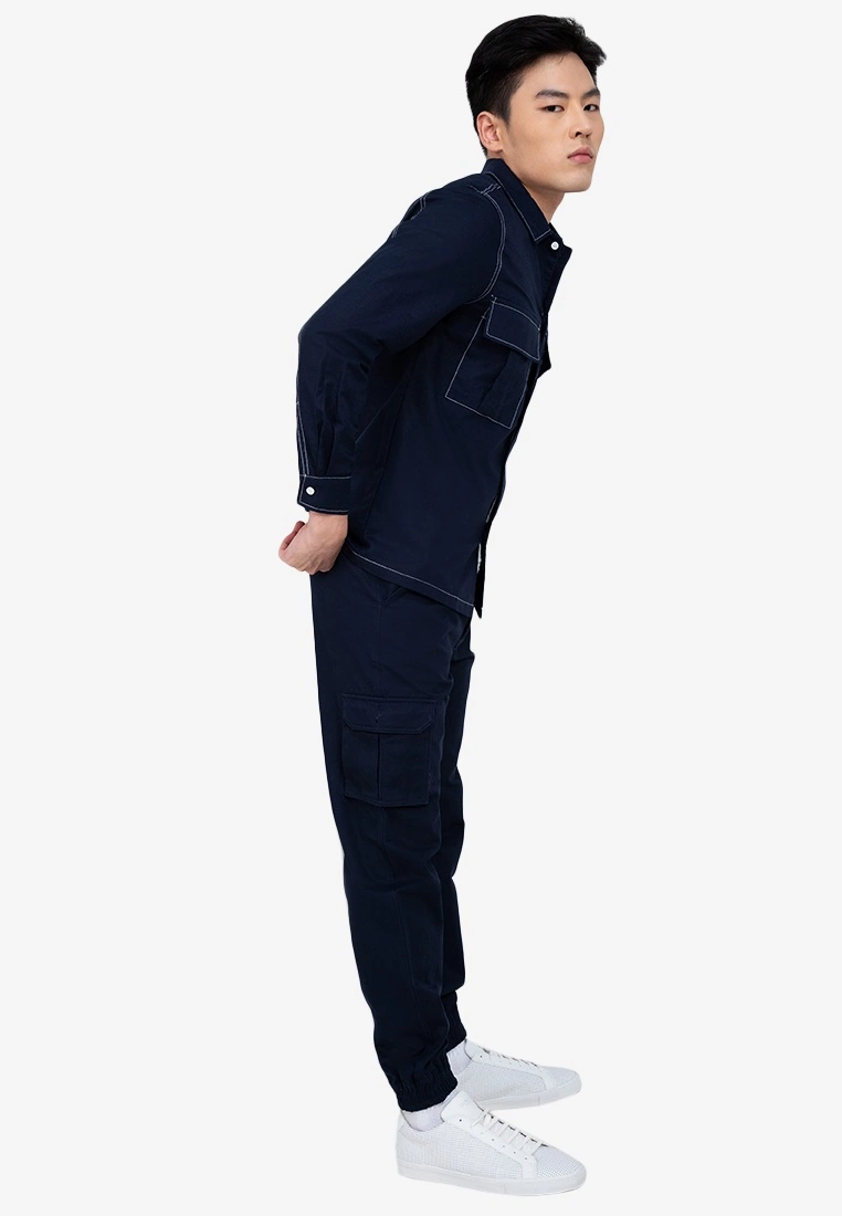 ZALORA BASICS Linen Blend Velcro Pocket Shirt - Billede 4