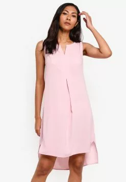 ZALORA BASICS Basic Notch Neck Straight Shift Dress