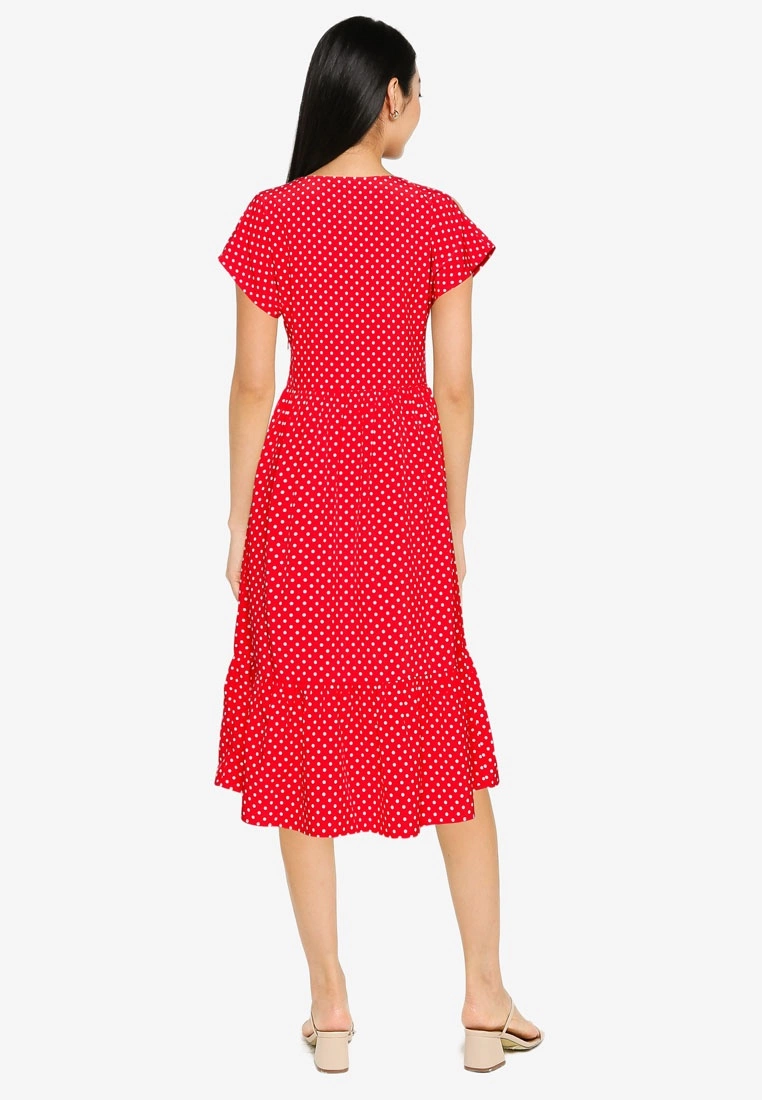 ZALORA BASICS V Neck Fluted Hem Dress - Billede 2