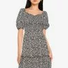 ZALORA BASICS Puff Sleeve Smocking Dress