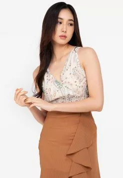 ZALORA BASICS Halter Smocked Waist Top