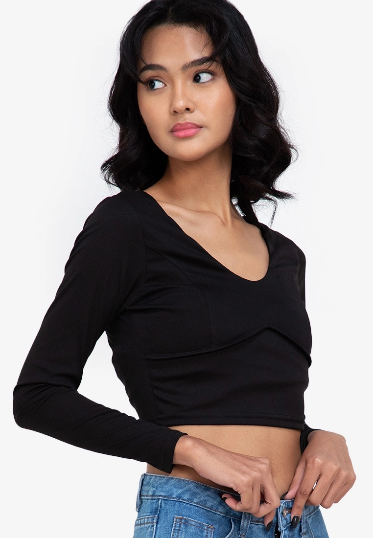 ZALORA BASICS Piping Detail Long Sleeve Top - Billede 3