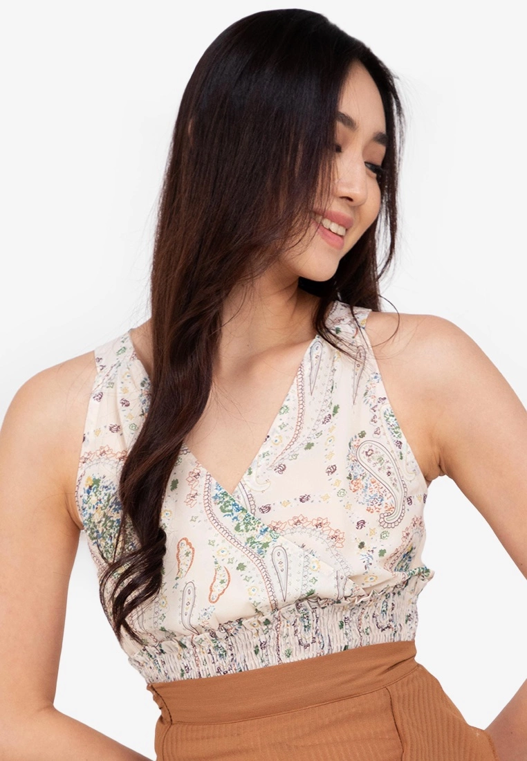 ZALORA BASICS Halter Smocked Waist Top - Billede 3