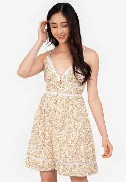 ZALORA BASICS Lace Trim Cami Dress