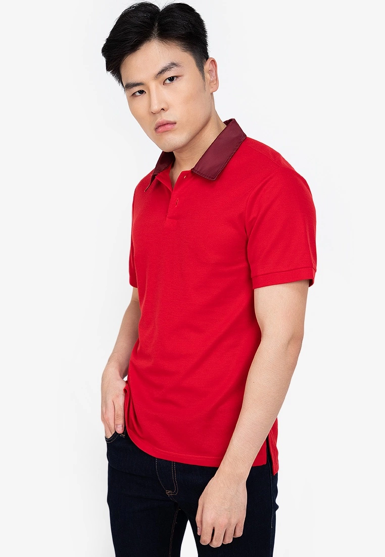 ZALORA BASICS Tonal Trim Polo Shirt