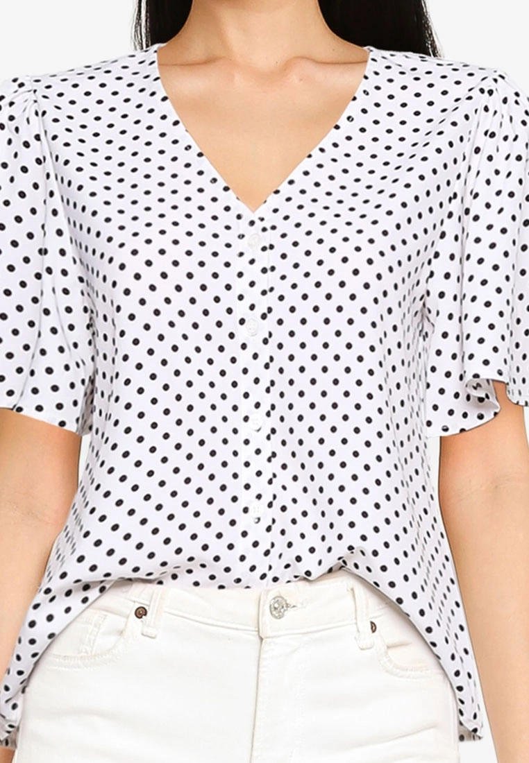 ZALORA BASICS Button Down Frill Sleeves Blouse - Billede 3