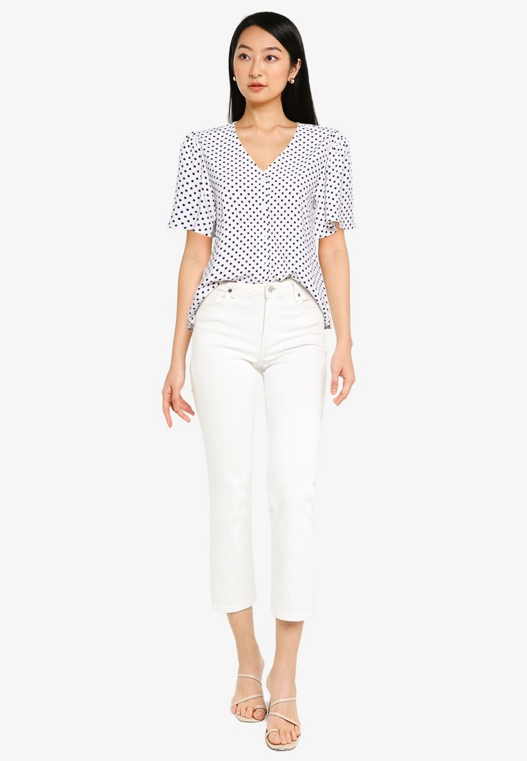 ZALORA BASICS Button Down Frill Sleeves Blouse - Billede 4