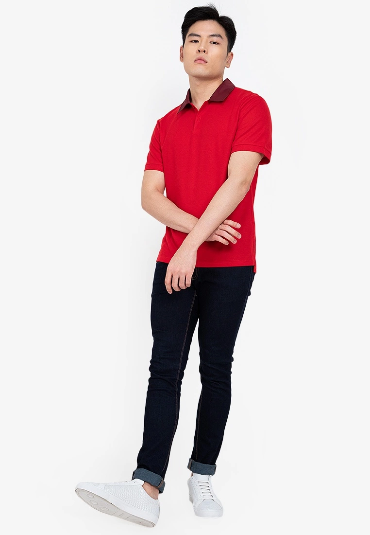 ZALORA BASICS Tonal Trim Polo Shirt - Billede 4