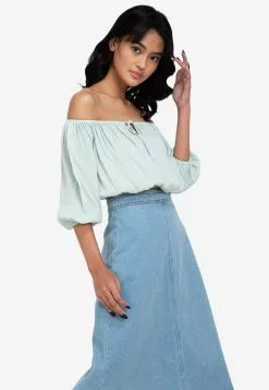 ZALORA BASICS Off Shoulder Drawstring Top