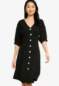 ZALORA BASICS Balloon Sleeves Midi Dress