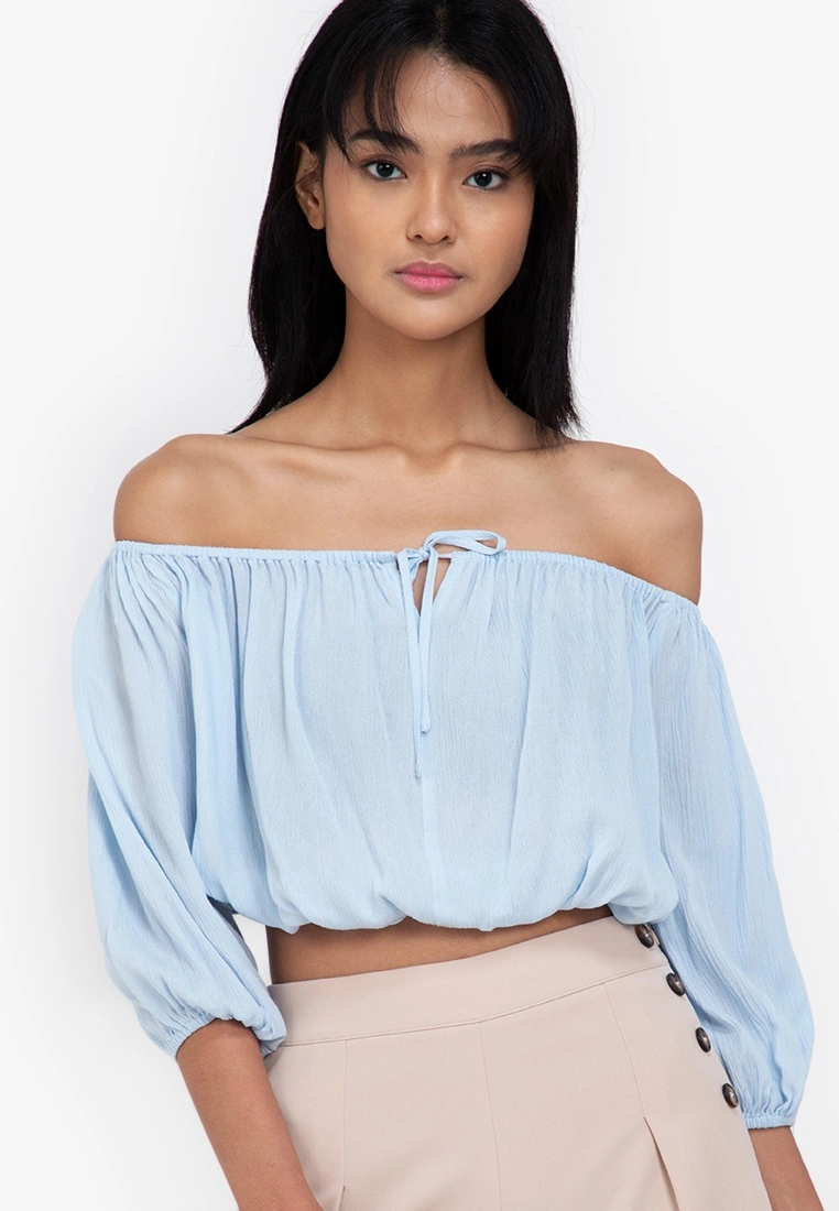 ZALORA BASICS Off Shoulder Drawstring Top - Billede 3