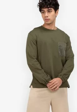 ZALORA BASICS Nylon Pocket Long Tee