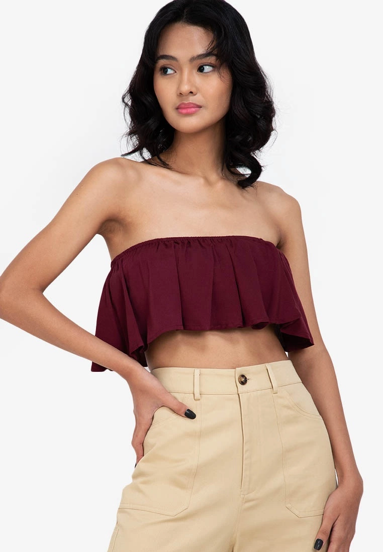 ZALORA BASICS Ruffle Bandeau Top - Billede 3
