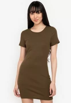 ZALORA BASICS Basic Short Sleeve Bodycon Dress