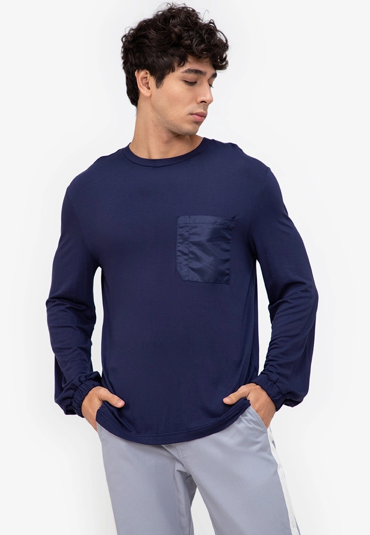 ZALORA BASICS Nylon Pocket Long Tee