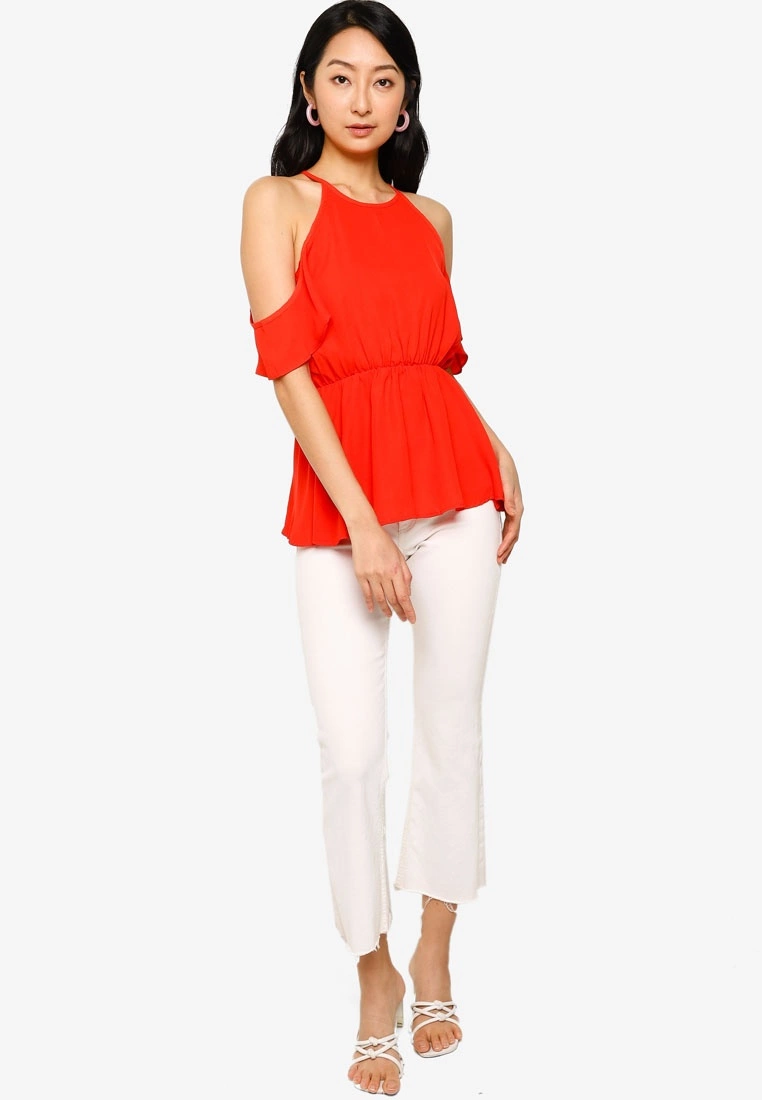 ZALORA BASICS Cold Shoulder Elasticated Waist Top - Billede 4