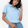 ZALORA BASICS Pleated Crop Blouse