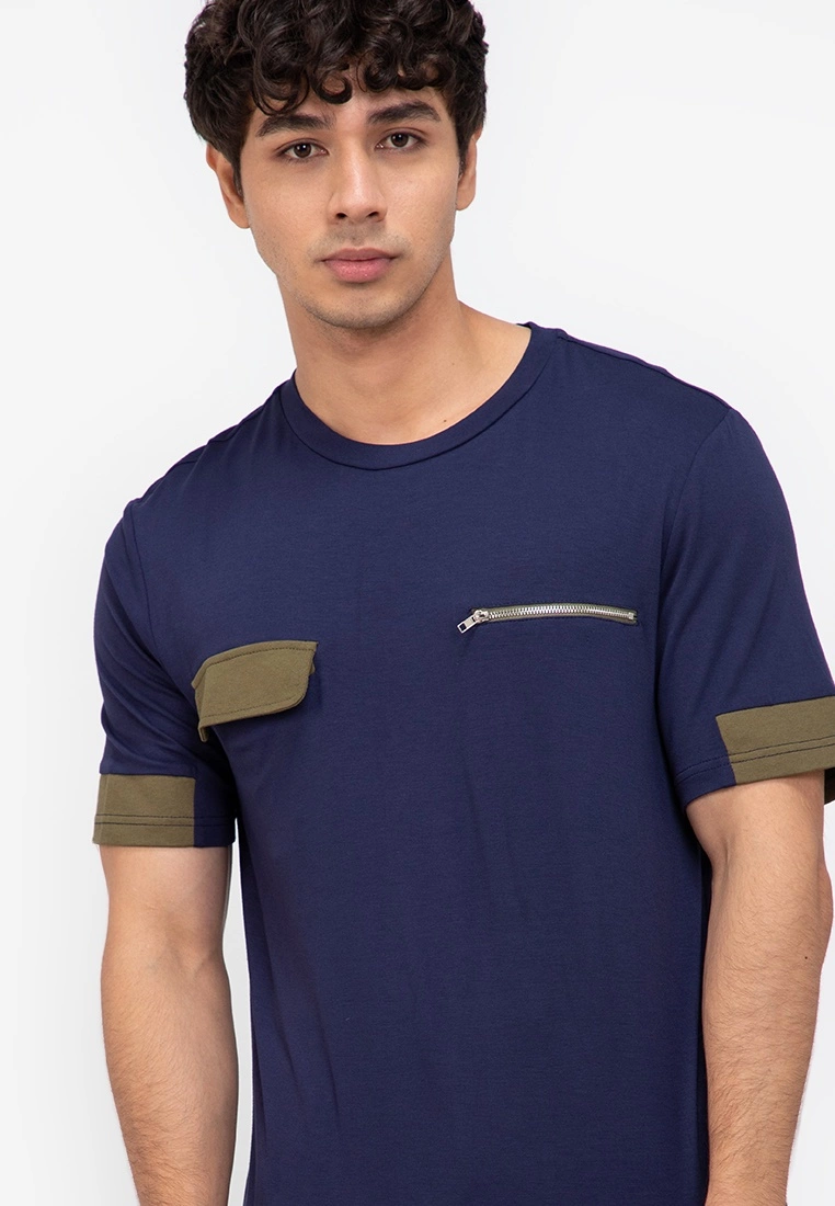 ZALORA BASICS Mix Colour Block Pocket T-Shirt - Billede 3
