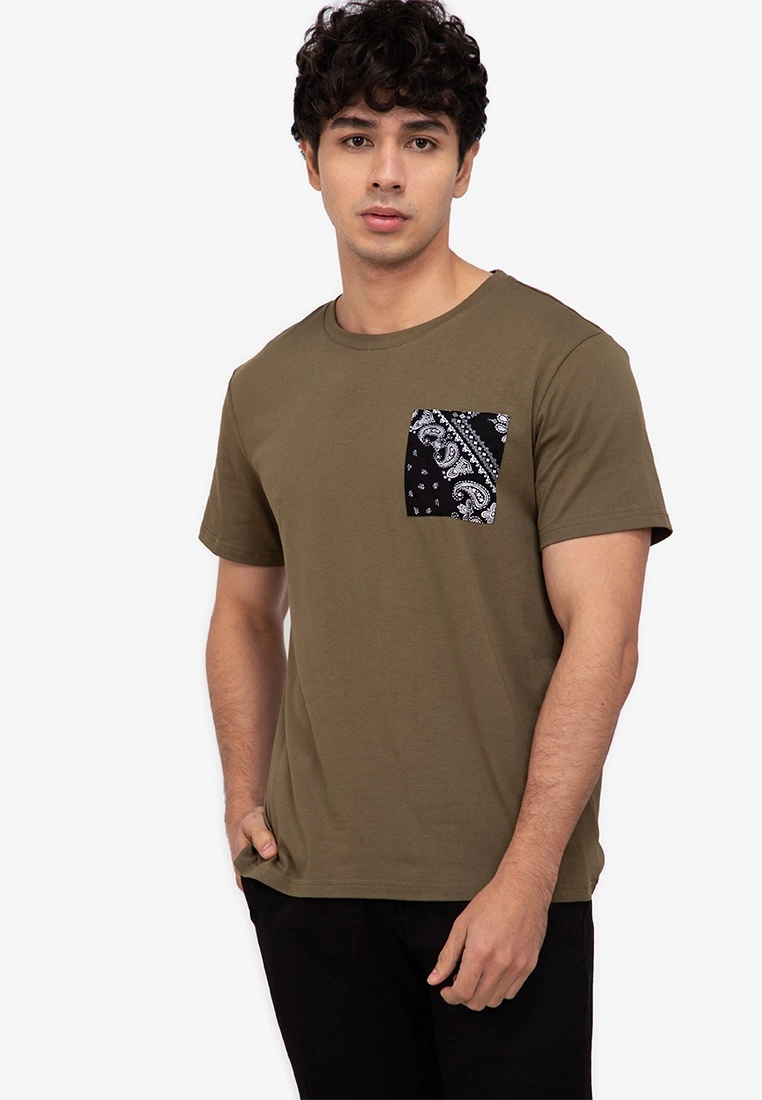 ZALORA BASICS Bandana Pocket Tee