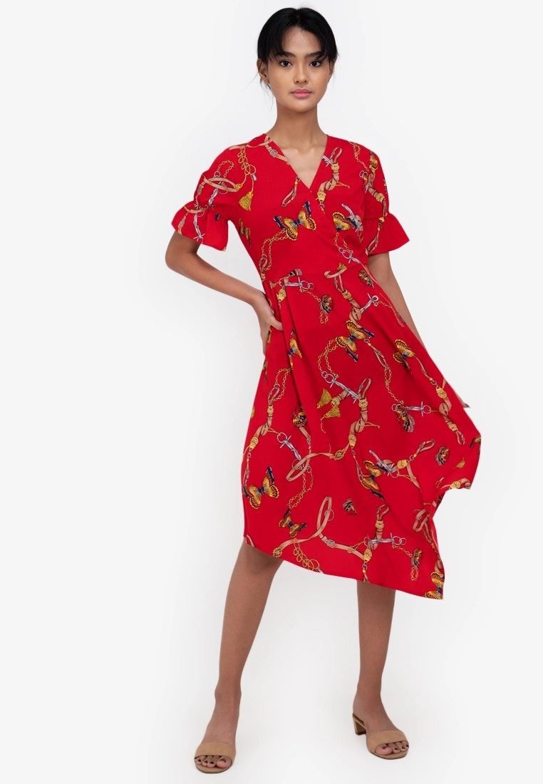 ZALORA BASICS Asymmetric Hem Fit and Flare Dress - Billede 4